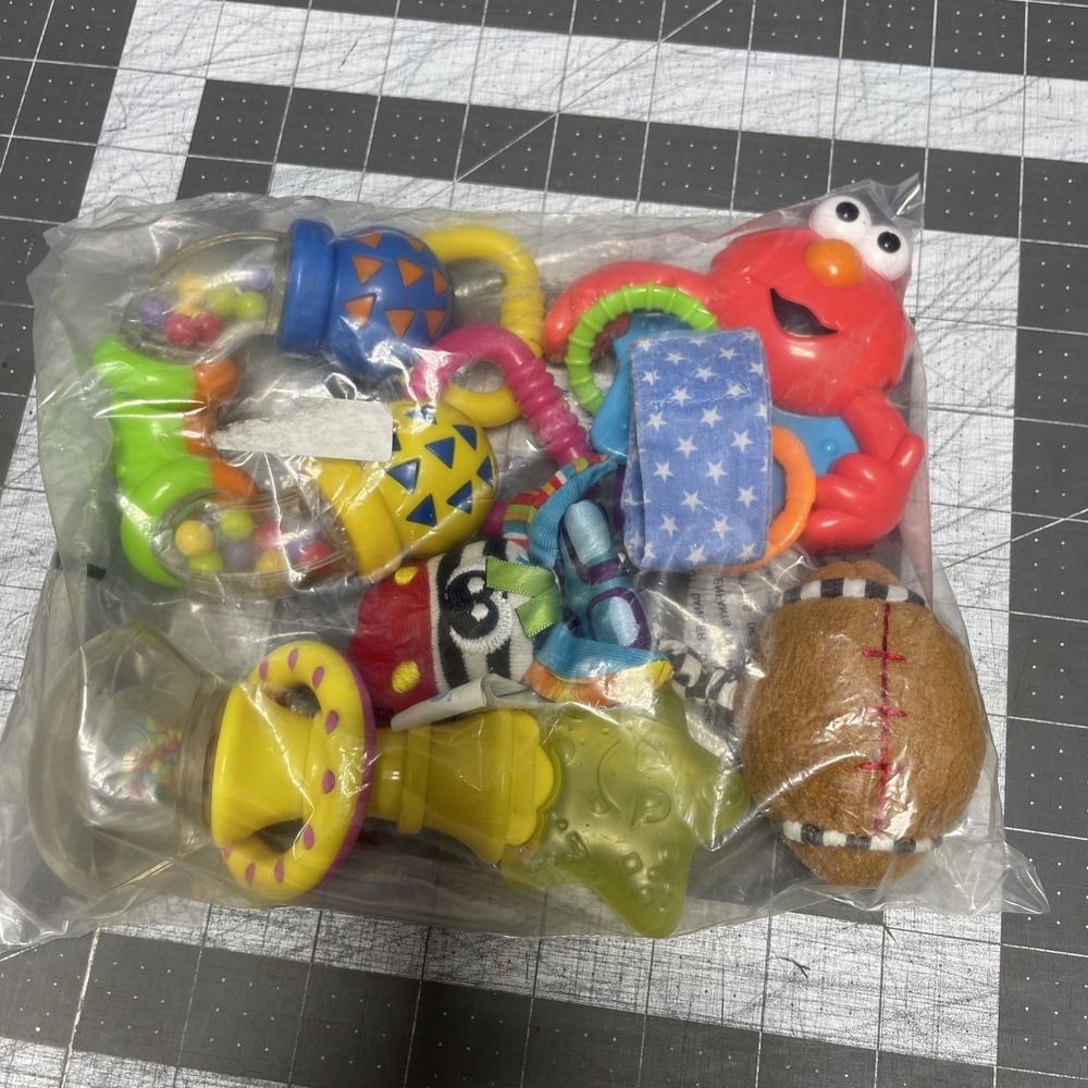 Lot of Sesame Street's‎ Elmo Teether Random Rattle Baby Activity Toys